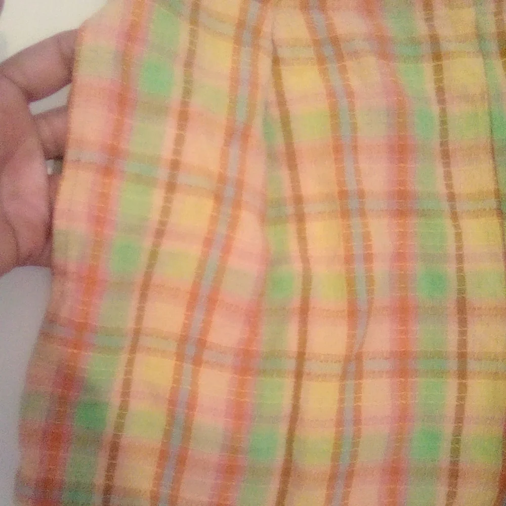 Billabong 100% Cotton Pastel Plaid High Waist Shorts Size M Vacation Summer